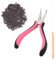 Vlasy Hair Extensions Tools Kit,Professional Tools with Hair Extension Pliers Pink,Loop Threader and 100PCS 3.0mm Silicone Hair Extension Rings Beads Links (Brown)
