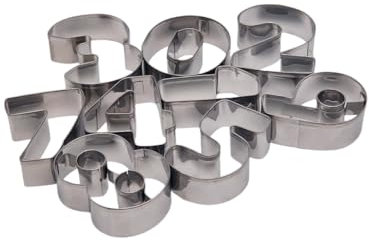 FAST WORLD SHOPPING ® Stampini Per Biscotti Stampi A Forma Di Numero Tagliapasta In Acciaio Inox 9 Forme Numerate Formine Tagliabiscotti Decorazione Cioccolato Dolci E Torte