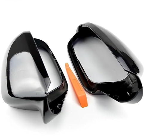 IENQBVL Rückspiegel Abdeckung Für Audi A6 C7 C7.5 S6 4G 2012 2013 2014 2015 2016 2017 2018 Rückspiegelgehäuse 2 Stück Schwarze Seitenspiegelkappenabdeckungen Auto Seitenspiegelabdeckung(Schwarz)