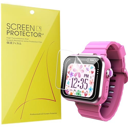 Lamshaw 6 Pièces Protection Écran pour Vtech KidiZoom Smart Watch MAX Smart Watch - sans Bulles Haute Définition Qualité Supérieure Transparent Doux TPU Film Protection (6 packs)
