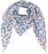 Damen Musselin Halstuch Made in Italy mit Leo Love Happy– Leichtes Dreieckstuch für Frühling & Sommer, Baumwolle, ca.195x85 cm (Camo Leo Jeansblau)