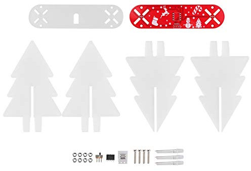 Akozon DIY Full Color LED -Gradienten -Acryl 3D Weihnachtsbaumelektronik -Lernkit - Transparente USB -Anschluss - Rot & Grün (Rot)