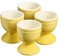 Cooks Professional Set of 4 Colourful Egg Cups | 40ml Durable Chip Resistant Ceramic Stoneware Dinnerware Graduated Design Egg Holders | Dishwasher & Microwave Safe | Yellow