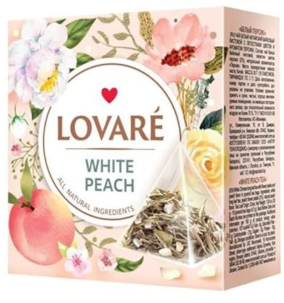 Lovare Tee White Peach 15 pyramiden beutel 30g