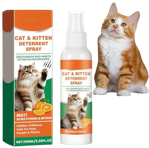 Spray dissuasif pour chat, spray répulsif pour chat, spray naturel pour une utilisation en intérieur et en extérieur, anti-rayures, répulsif pour chat, empêche les chats de gratter les tapis