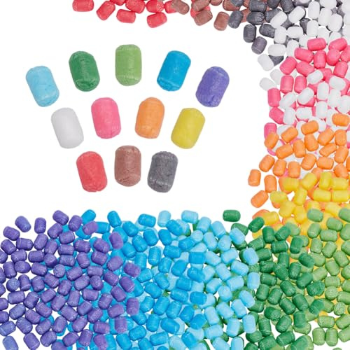 FREEBLOSS Magische Nudeln, Schaumstoff, 12 Farben, magischer Schaumstoff, Basteln, Mais für Kunst, geeignet für die Fantasie der Kleinen zu inspirieren, 1020 Stück