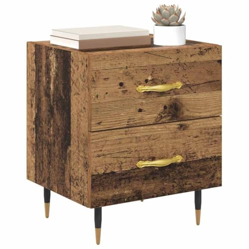 vidaXL Bedside Cabinet Old Wood 40 x 35 x 47.5 cm Engineered Wood, Rustic Nightstand, Wooden Bedside Cabinet, Small Storage Table For Bedroom Side, Engineered Wood Night