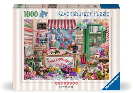 Ravensburger Blossoms Flower Shop 1000 Piece Jigsaw Puzzle - Tetiana Bulba Artwork - Cobblestone Road Collection No. 2 - Premium Quality Adult Puzzle - Relaxing Mindful Hobby