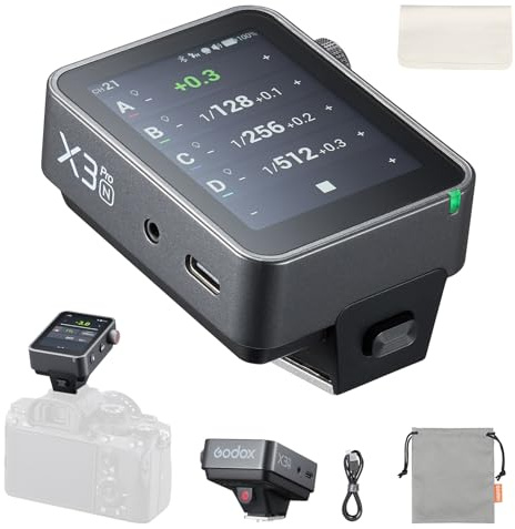 Godox X3Pro-N Wireless Flash Trigger for Nikon, 2.4 Touchscreen | 16-Group Control, 1/8000s HSS TTL TCM Function, USB-C Charge, 30-Day Battery Life Flash Transmitter for Nikon Cameras