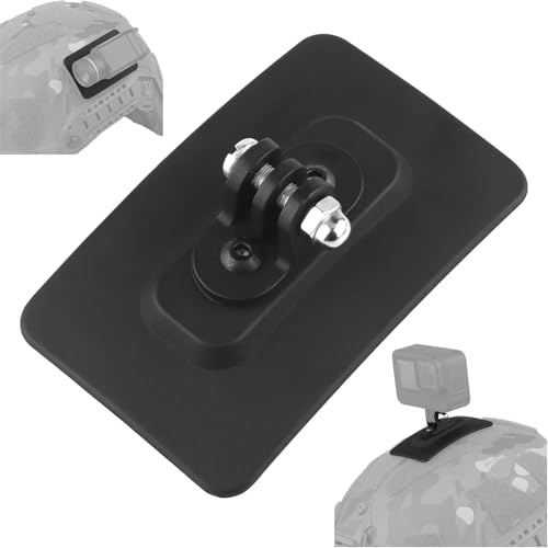 Taktische Helm-Klettplatte, modulare Basis für Taschenlampe oder Action-Kamera, inkl. Picatinny-Schiene(Black)
