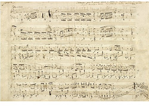 Meishe Art Poster Jahrgang Plakate Drucken Plakatdruck Kunstdrucke Bilder HandGeschriebenes Blatt Musik Heroische Polonaise von Chopin Kunstwerk Reproduktion Haus Wand Dekor (29.53'' x 19.69'')