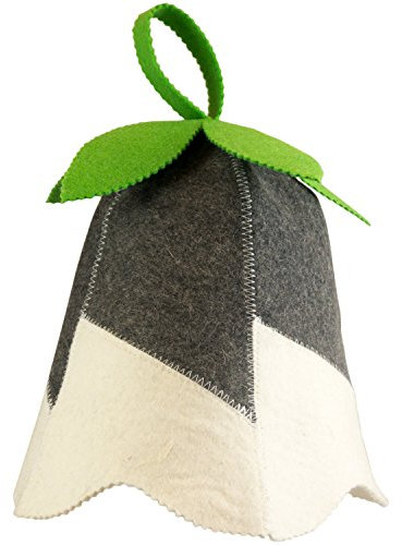DIYer® - Chapeau de sauna – avec guide de sauna – Motif clochettes vertes – 100 % coton – Bonnet de sauna en feutre