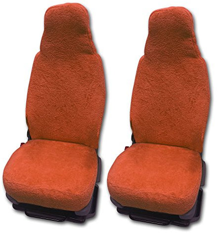 RAU - Universal Sitzbezüge für Pilotsitze und Wohnmobile - 2 Stück - 100% Frottee - Terracotta