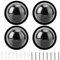 Garsent 4pcs Dome-Simulationskamera Fake CCTV Dummy mit blinkendem LED-Licht für Heim & Gewerbe Powered by 2 * AA Batterien(schwarz)