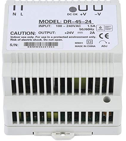 Unidad de alimentación de carril DIN industrial DR-45-24 45W Salida única 24V Unidad de alimentación de carril DIN Unidad de alimentación de conmutación CA/CC