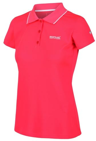 Regatta Maverick V Lightweight Breathable Quick Dry Polo Shirt with Button Down Collar T-Shirts/Polos/Jackets Women Neon Pink