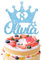 EDSG Personalised Birthday Cake Topper | Custom Crown Cake Decoration with Any Name Any Age 1 3 5 8 | Multicolour Glitter Cake Topper | Baby Blue