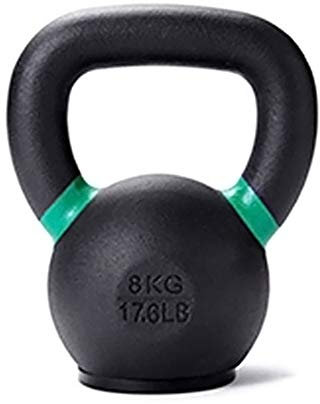 Kettlebells AGYH Schwarz Gusseisen, Gummiunterseite, 4 Kg / 8kg / 12kg / 16kg Home Gym Muskelkrafttraining (Size : 8KG/17.6LB)