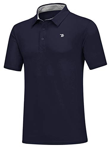 YSENTO Mens Polo Shirts Casual Short Sleeve Golf Tennis Classic Tops Polo T-Shirts(Navy,S)
