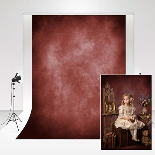 Kate Wine red Backdrop 1.5x2.2m/5x7ft Classic Retro Wedding Photography Props Magazine Photograph Background Luxurious Rococo Style Abstract Velvet Texture Photo Booth