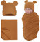 XIAOHAWANG Baby Pucktuch Baumwolle Mit Neugeborene Mütze Baby Spucktücher Weiche Bequemem Pucktuch für Baby Mädchen,Junge (Kaffee)