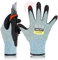 DEX FIT Cru553 Guanti Anti Taglio Livello 5-3D Fit, Presa Antiscivolo in Nitrile, Leggeri e Traspiranti, Resistenti, Touchscreen, Lavabili; Verde 9 (L) 3 Paia