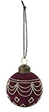 House Doctor 206860842 Ornament, Velour, Rot/Braun, Dia: 5.5 cm