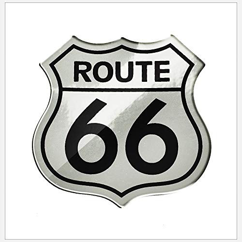 HHF Aufkleber 3D-Motorrad-Abziehbild-Aufkleber Die historische Route 66 Auto-Aufkleber Fall Indian VOD Big Dog Aufkleber (Farbe : Silver)