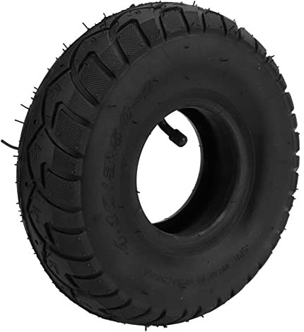 4.10/3.50‑4 Neumático Exterior Interior, Neumático Y Tubo de 10 Pulgadas Absorción de Impactos Caucho Butílico para Cargas Elevadas con Válvula Doblada para Cortadoras de Césped para