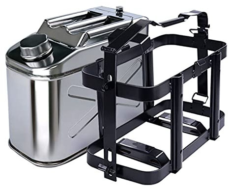 LOUFOU 10L Benzinkanister Benzin Diesel Kanister Tragbarer Dieselkanister aus Edelstahl 304 mit Entlüftung und flexiblem Auslauf Kit Abnehmbare Halterung Reserve Kanister