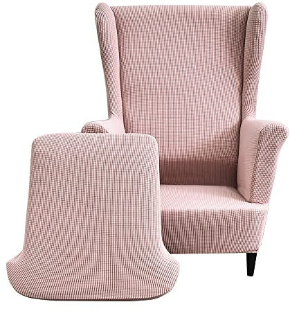 CHNSHOME Sesselhusse Ohrensessel 2 Stück Ohrensessel Bezug Elastisch SesselÜberzug für einen Sessel Rosa