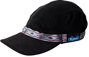 KAVU Fleece Strapcap Fishing Hat Low Profile Four Panel Cap-Black Bean-S