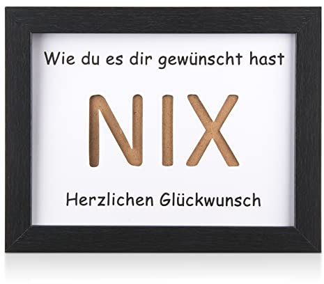 Geldgeschenk für alle die Nichts wollen, geldgeschenke verpackung, NIX kreative Geschenk für Männer und Frauen eignen Sich für Geburtstag und Hochzeiten (Schwarz)