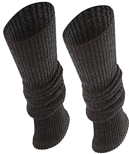 TODO Warme Wolle Stulpen Damen - zum Knie. Weich, Flexibel. Beinwärmen für Winter, wenn es Kalt ist. (Fit - Graphit)
