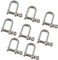 TOP-VIGOR 8Pcs 4mm D Ring Shackles, M4 Heavy Duty D Links Hook Shackle Clip Safety Shackle Lock 304 Stainless Steel Bow Lifting Shackle for Chains Wire Rope Lifting