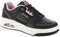 Skechers Uno Court, Sneaker Donna, Pelle Nera Rosa Duraleather Trim, 39.5 EU