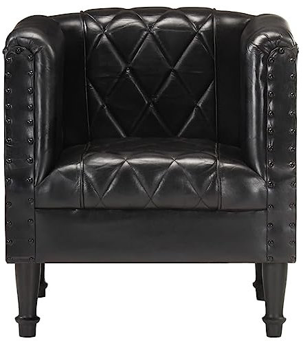 ZQQLVOO Wohnzimmer Lounge Sessel Küchenstühle Clubsessel Lounge Cocktailsessel Sessel Schwarz Echtes Ziegenleder Geeignet für Wohnzimmer Schlafzimmer Esszimmer