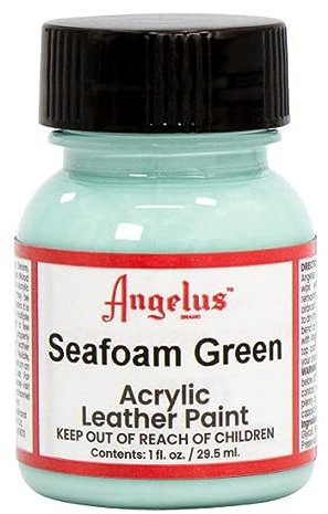 ANGELUS Pintura acrílica para cuero para monedero, vinilo de cuero, 1 onza verde espuma de mar