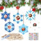 DKINY Weihnachten Holzfotorahmen für Kinder Schneeflocken Bilderrahmen aus Holz zum Basteln und Bemalen Weihnachtliche Holzbastelset und Fotos ankleben Geschenk für Kinder Weihnachten Neujahr Winter