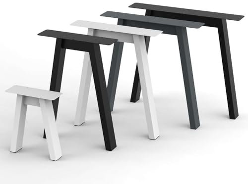 BK Styl 2 Stück Tischbeine Metall Grau A-Form | Tischgestell aus 80x40mm Profilen | Tischkufen Tischfüße Möbelbeine für Schreibtische & Esstische I Stahl Pulverbeschichtet (815x720mm Anthracit)