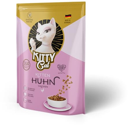 KITTY Cat Huhn Kitten, 800 g, Trockenfutter mit hohem Fleischanteil für Junior Katzen, getreidefreies Katzenfutter mit Taurin und Lachsöl, Made in Germany
