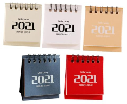 STOBOK 5St Kleiner Tischkalender für das neue Jahr Zeitplanungskalender 2021 einfacher Tischkalender büro kalender schreintischorganizer Notizblöcke reiner Farbkalender Desktop-Kalender