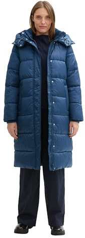 TOM TAILOR Damen Puffer Parka mit Abnehmbarer Kapuze, 26779 - Nighttime Blue, S