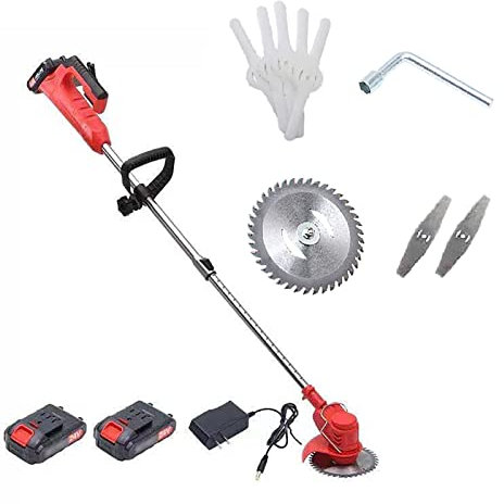 Désherbeur électrique, Batterie 24 V, Tondeuse à Gazon Rechargeable, 3 Lames, Tondeuse à Gazon Portable, Petite Tondeuse Domestique, Outils de Tonte de pelouse de Jardin