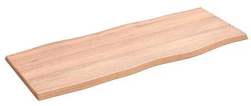 ZEYUAN Tablero Mesa Madera tratada Roble Borde Natural 100x40x2 cm, Encimera Cocina, Tableros De Madera, Table Salon, Encimera De Madera - 363947