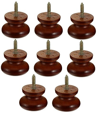 8PCS Self Tapping Door Knobs,Wooden Door Knob Round Dresser Pulls for Home Cabinet Drawer Wardrobe Handle Decorative