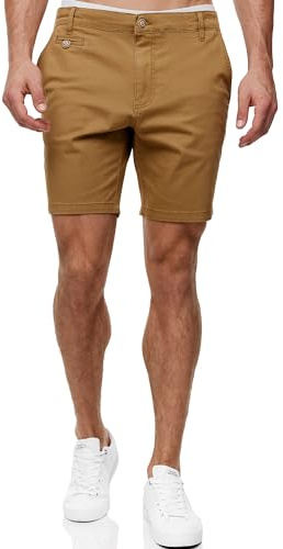Indicode Herren INSylvester Chino Shorts mit 4 Taschen aus 98% Baumwolle | Bermuda Sommershorts für Männer Amber, XL