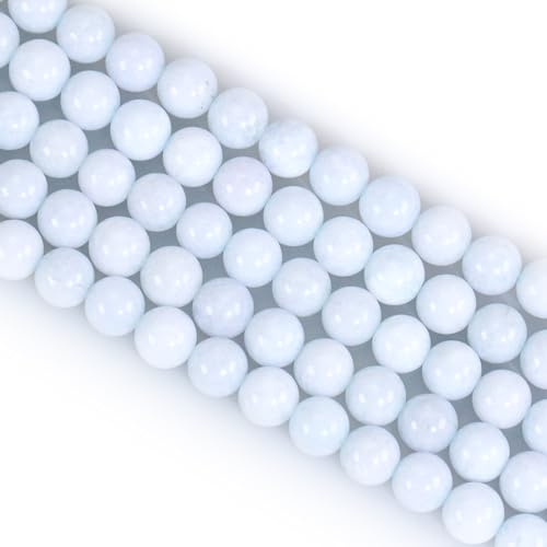 Ouubuuy 85pcs Aquamarine Crystal Beads, 4mm Round, Gemstone, Craft Bead