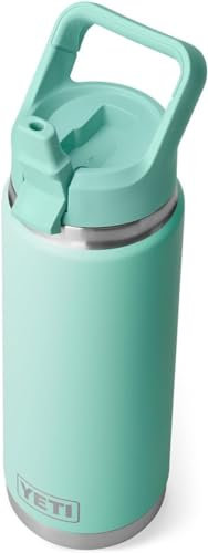 YETI Rambler C Straw Bottle, Stainless Steel Vacuum Insulated Bottle with Straw Cap, Seafoam, 26 oz (769 ml)