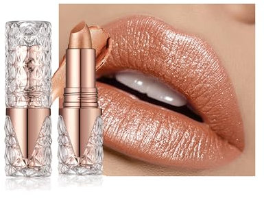 Glitter Lippenstift, Metallic Shimmer Lipgloss, Diamond Shiny Matte Lipstick, Long Lasting Waterproof Non-stick Cup Tinted Lip Balm, High Pigment Sparkly Silky Lip Stain, Make up Gift for Women - 05